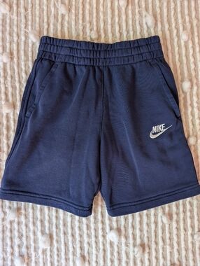 Nike Navy Blue Shorts with White Swoosh Logo-size Small (6/7)